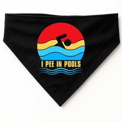 I Pee In Pools Funny Swimmer Coach Player USA-Made Doggie Bandana