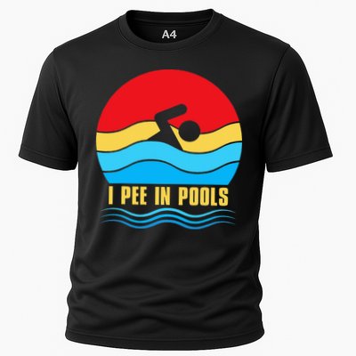 I Pee In Pools Funny Swimmer Coach Player Performance Shirt