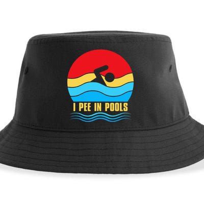 I Pee In Pools Funny Swimmer Coach Player Sustainable Bucket Hat
