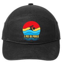 I Pee In Pools Funny Swimmer Coach Player 7-Panel Snapback Hat