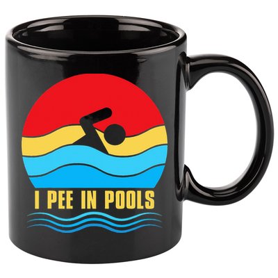 I Pee In Pools Funny Swimmer Coach Player 11oz C Handle Ceramic Mug