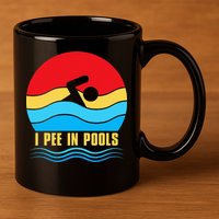 I Pee In Pools Funny Swimmer Coach Player 11oz C Handle Ceramic Mug