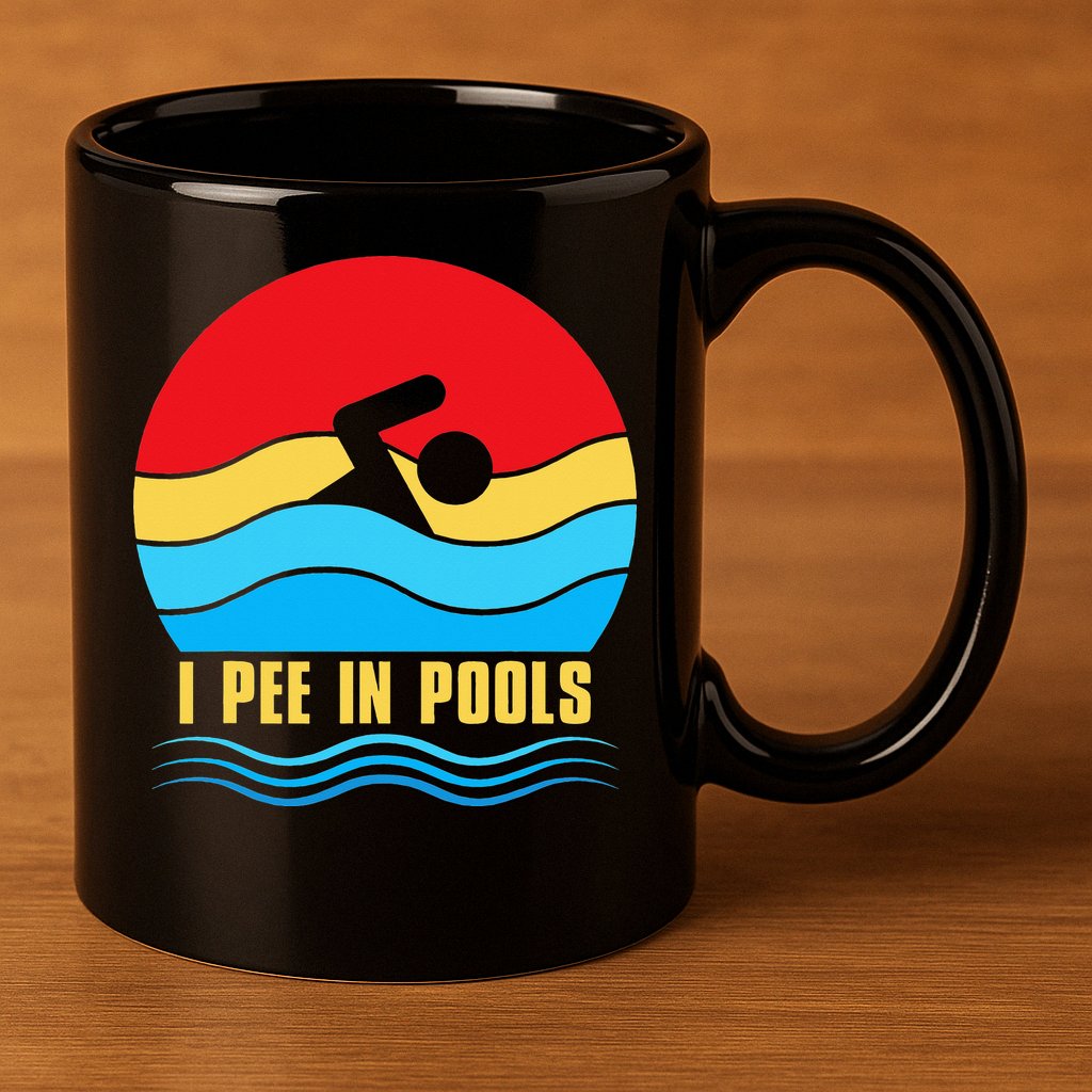 I Pee In Pools Funny Swimmer Coach Player 11oz C Handle Ceramic Mug