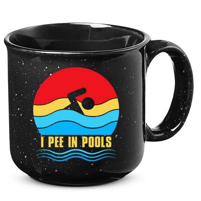I Pee In Pools Funny Swimmer Coach Player 15oz Campfire Ceramic Mug