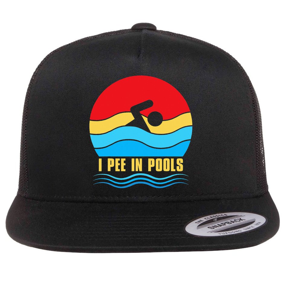 I Pee In Pools Funny Swimmer Coach Player Flatbill Hat