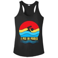 I Pee In Pools Funny Swimmer Coach Player Ladies PosiCharge Competitor Racerback Tank