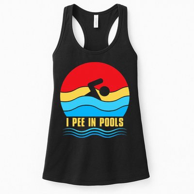 I Pee In Pools Funny Swimmer Coach Player Womens Tank Top