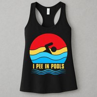 I Pee In Pools Funny Swimmer Coach Player Womens Tank Top