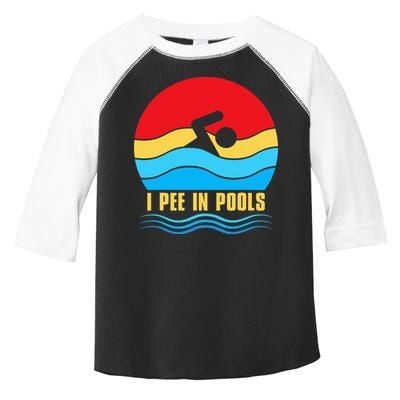 I Pee In Pools Funny Swimmer Coach Player Toddler Fine Jersey T-Shirt