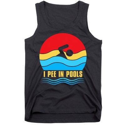 I Pee In Pools Funny Swimmer Coach Player Tank Top