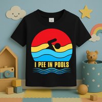 I Pee In Pools Funny Swimmer Coach Player Toddler T-Shirt