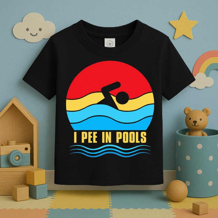 I Pee In Pools Funny Swimmer Coach Player Toddler T-Shirt