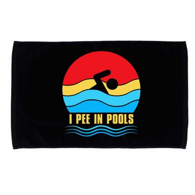 I Pee In Pools Funny Swimmer Coach Player Microfiber Hand Towel