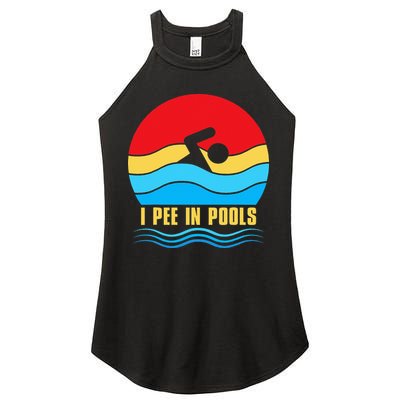 I Pee In Pools Funny Swimmer Coach Player Women's Perfect Tri Rocker Tank