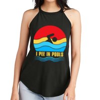 I Pee In Pools Funny Swimmer Coach Player Women's Perfect Tri Rocker Tank