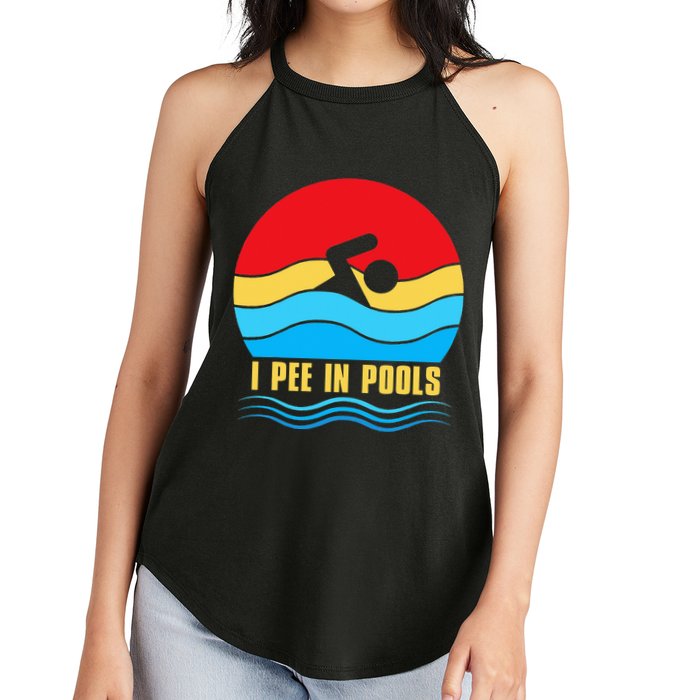 I Pee In Pools Funny Swimmer Coach Player Women's Perfect Tri Rocker Tank
