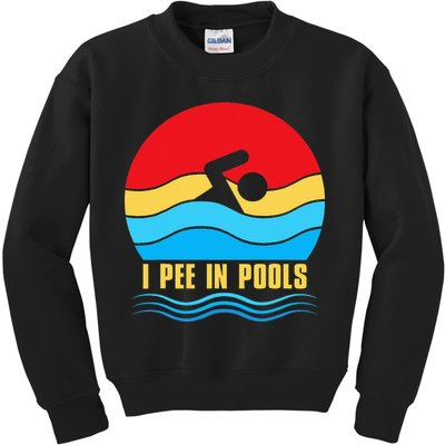 I Pee In Pools Funny Swimmer Coach Player Kids Sweatshirt