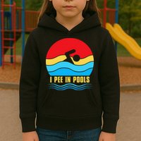 I Pee In Pools Funny Swimmer Coach Player Kids Hoodie