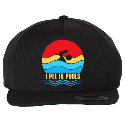 I Pee In Pools Funny Swimmer Coach Player Wool Snapback Cap