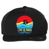 I Pee In Pools Funny Swimmer Coach Player Wool Snapback Cap