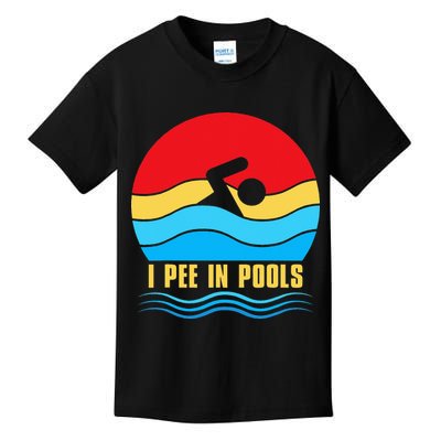 I Pee In Pools Funny Swimmer Coach Player Kids T-Shirt