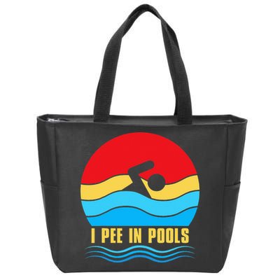 I Pee In Pools Funny Swimmer Coach Player Zip Tote Bag