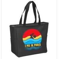 I Pee In Pools Funny Swimmer Coach Player Zip Tote Bag