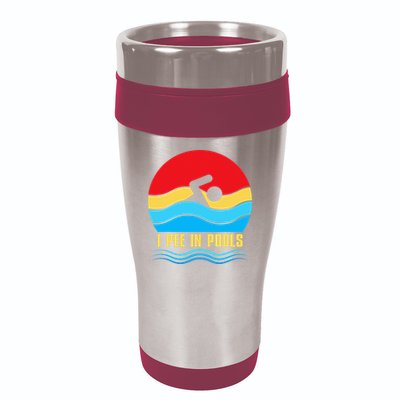 I Pee In Pools Funny Swimmer Coach Player 16oz Travel Tumbler