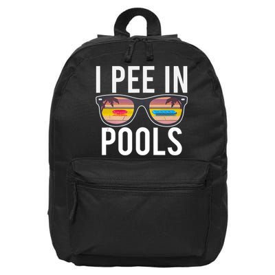I Pee In Pools 16 in Basic Backpack