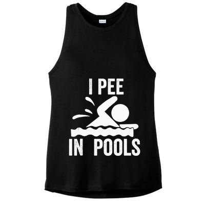 I Pee In Pools Swimming Swim Vacation I Pee In Pools Ladies PosiCharge Tri-Blend Wicking Tank