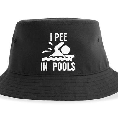 I Pee In Pools Swimming Swim Vacation I Pee In Pools Sustainable Bucket Hat