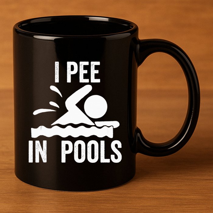 I Pee In Pools Swimming Swim Vacation I Pee In Pools 11oz C Handle Ceramic Mug