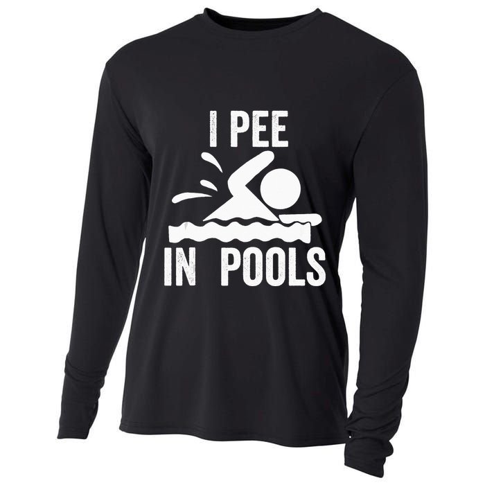I Pee In Pools Swimming Swim Vacation I Pee In Pools Cooling Performance Long Sleeve Crew