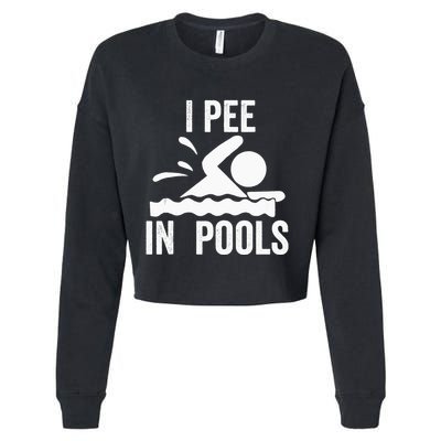 I Pee In Pools Swimming Swim Vacation I Pee In Pools Cropped Pullover Crew