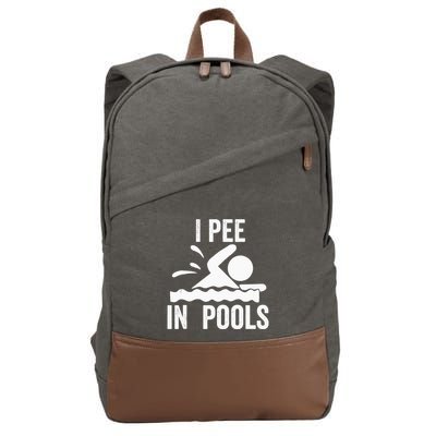 I Pee In Pools Swimming Swim Vacation I Pee In Pools Cotton Canvas Backpack