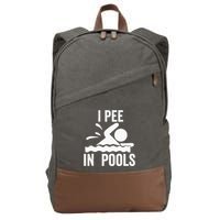 I Pee In Pools Swimming Swim Vacation I Pee In Pools Cotton Canvas Backpack