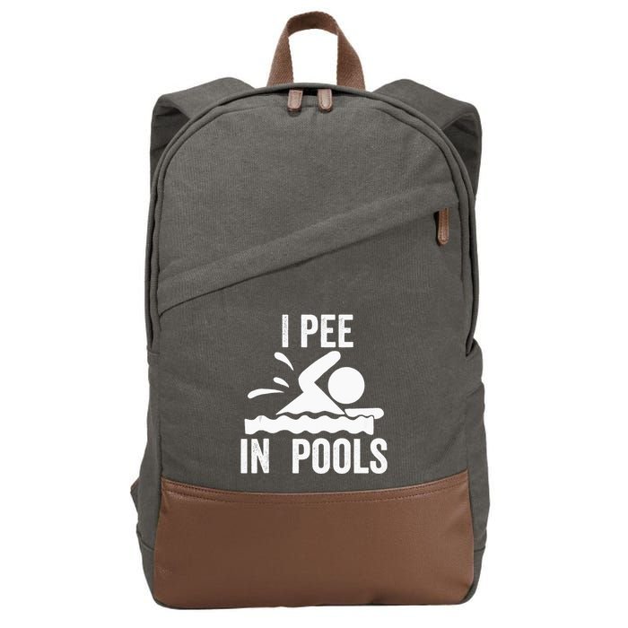 I Pee In Pools Swimming Swim Vacation I Pee In Pools Cotton Canvas Backpack