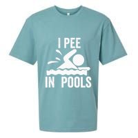 I Pee In Pools Swimming Swim Vacation I Pee In Pools Sueded Cloud Jersey T-Shirt
