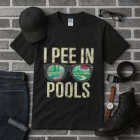 I Pee In Pools Summer Vacation Glasses Funny Tall T-Shirt