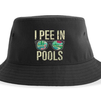 I Pee In Pools Summer Vacation Glasses Funny Sustainable Bucket Hat