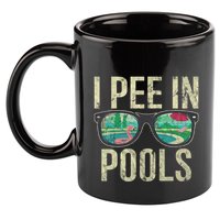 I Pee In Pools Summer Vacation Glasses Funny 11oz C Handle Ceramic Mug