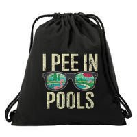 I Pee In Pools Summer Vacation Glasses Funny Drawstring Bag