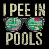 I Pee In Pools Summer Vacation Glasses Funny Flat Bill Trucker Hat