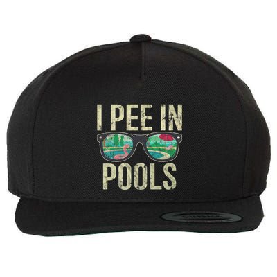 I Pee In Pools Summer Vacation Glasses Funny Wool Snapback Cap