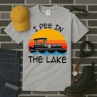 I pee in the lake vintage boating pontoon Tall T-Shirt