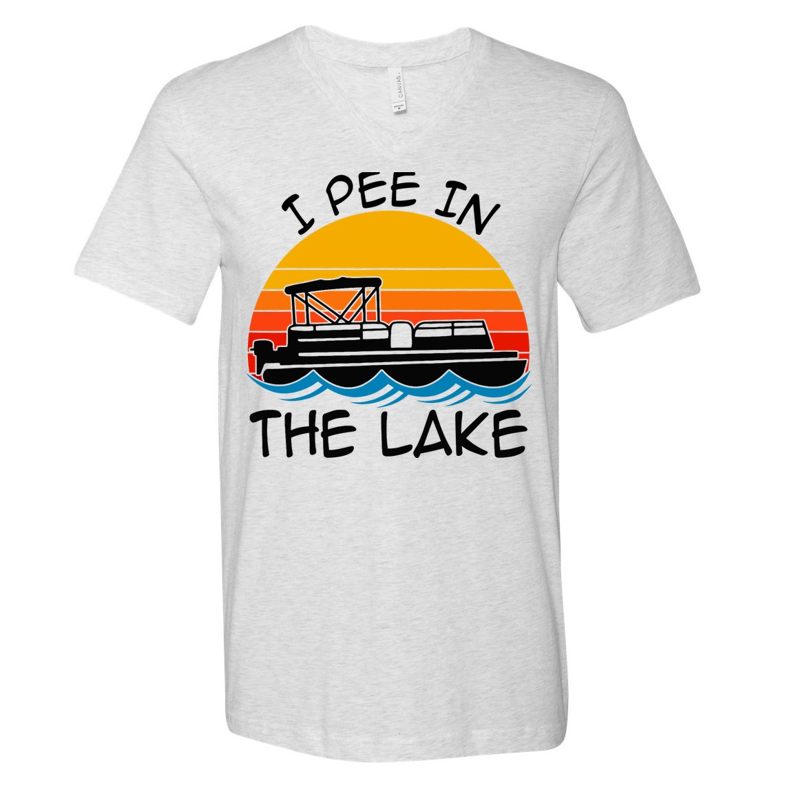 I pee in the lake vintage boating pontoon V-Neck T-Shirt