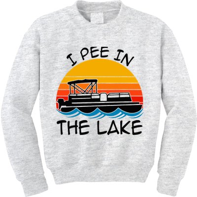 I pee in the lake vintage boating pontoon Kids Sweatshirt