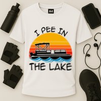 I pee in the lake vintage boating pontoon Performance Shirt
