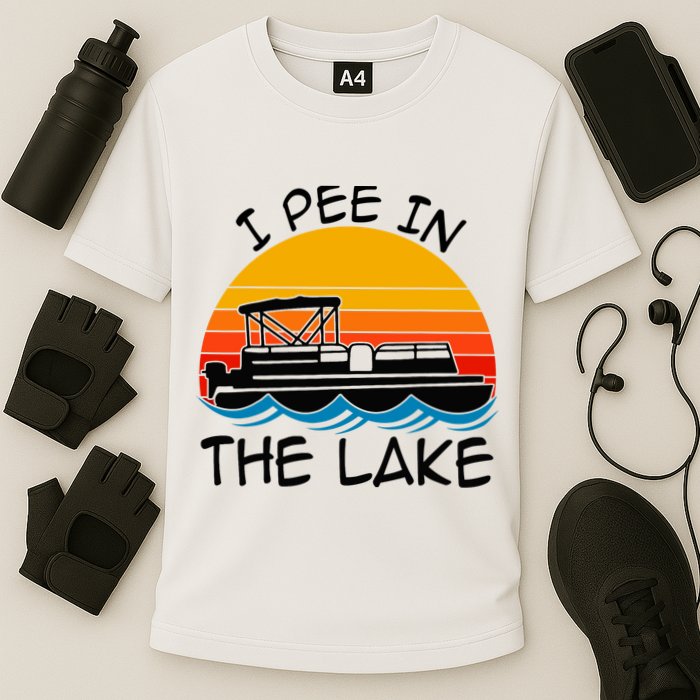 I pee in the lake vintage boating pontoon Performance Shirt
