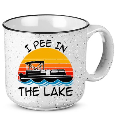 I pee in the lake vintage boating pontoon 15oz Campfire Ceramic Mug